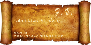 Fabritius Virág névjegykártya